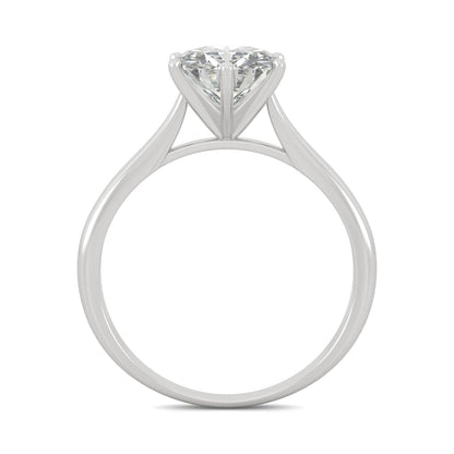 1.50 CTW DEW Round Moissanite Six-Prong Solitaire Engagement Ring in 14K White Gold