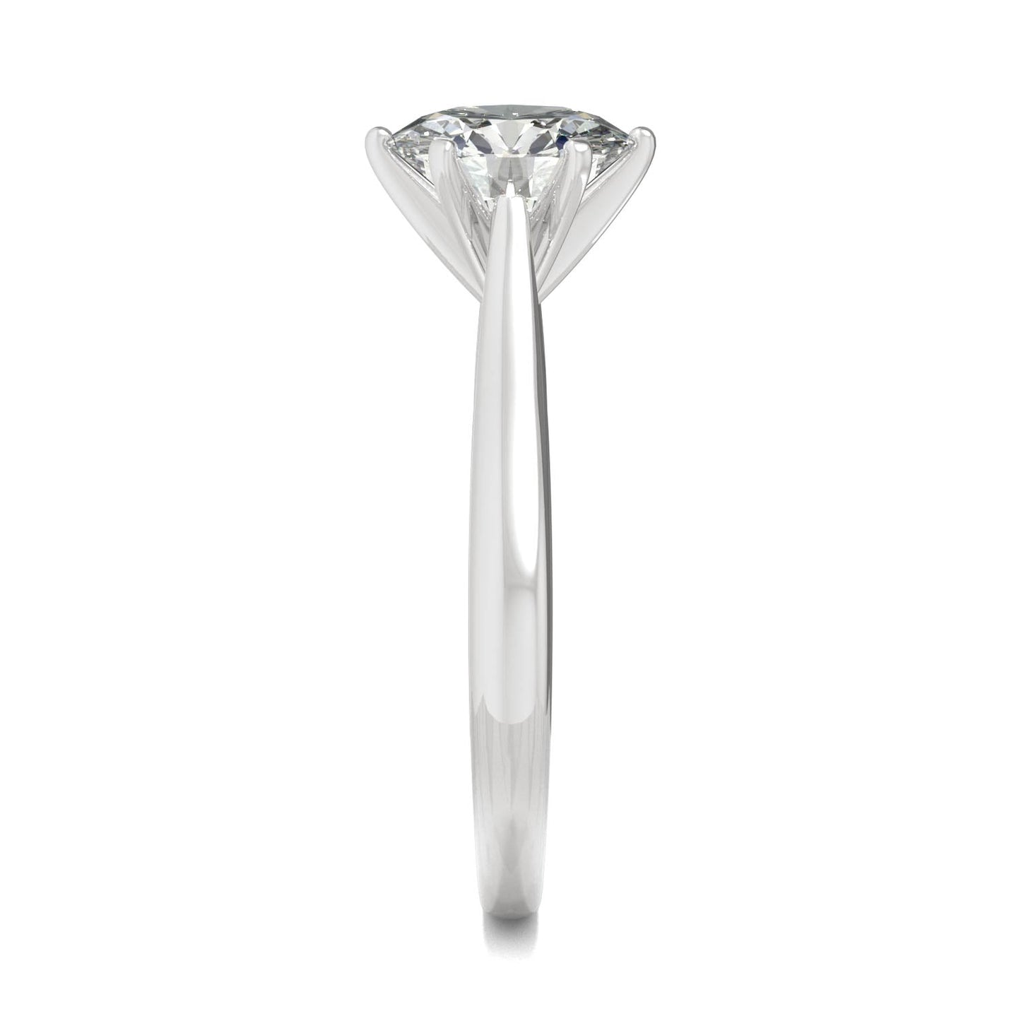 1.50 CTW DEW Round Moissanite Six-Prong Solitaire Engagement Ring in 14K White Gold