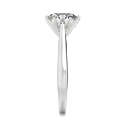 1.50 CTW DEW Round Moissanite Six-Prong Solitaire Engagement Ring in 14K White Gold