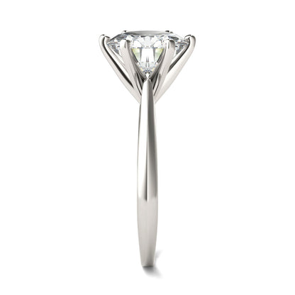 3.10 CTW DEW Round Moissanite Solitaire Ring in 14K White Gold