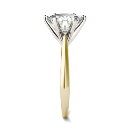 3.10 CTW DEW Round Moissanite Solitaire Ring in 14K Two-Tone Gold