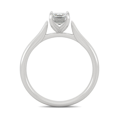 1.01 CTW DEW Emerald Moissanite Solitaire Ring in 14K White Gold