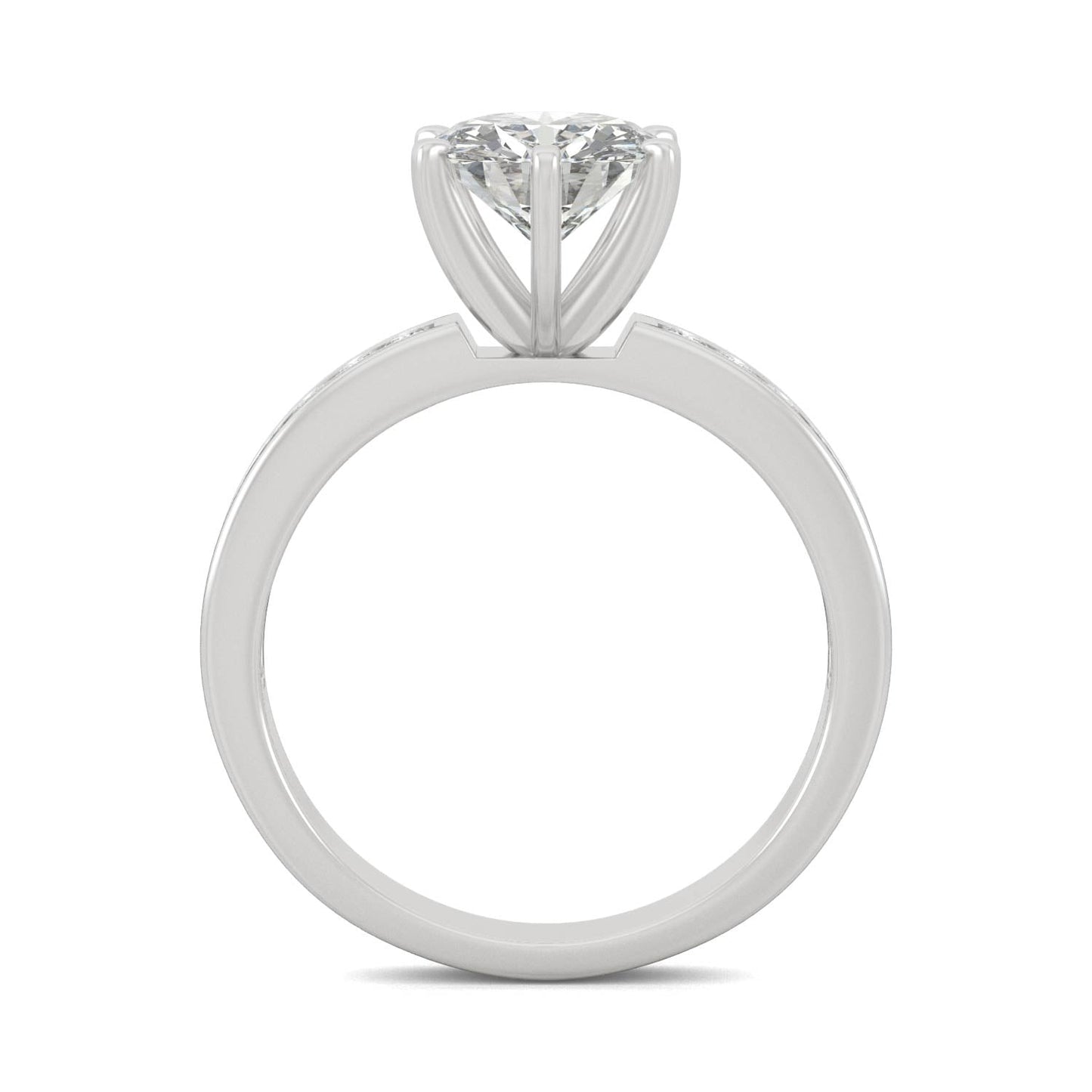 1.70 CTW DEW Round Moissanite Engagement Ring in 14K White Gold