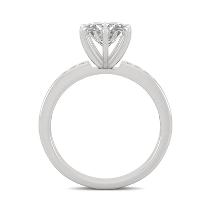1.70 CTW DEW Round Moissanite Engagement Ring in 14K White Gold