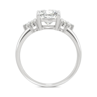 1.88 CTW DEW Cushion Moissanite Engagement Ring in 14K White Gold