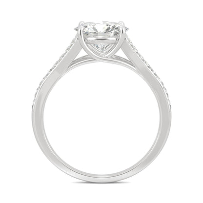 2.24 CTW DEW Round Moissanite Engagement Ring in 14K White Gold