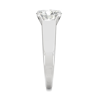 1.9 CTW DEW Round Moissanite Solitaire Engagement Ring in 14K White Gold