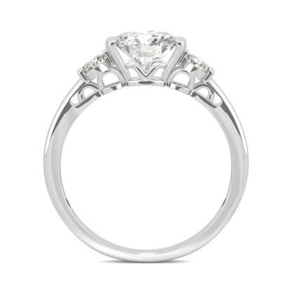 1.40 CTW DEW Round Moissanite Engagement Ring in 14K White Gold