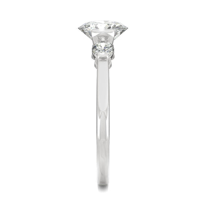 1.40 CTW DEW Round Moissanite Engagement Ring in 14K White Gold