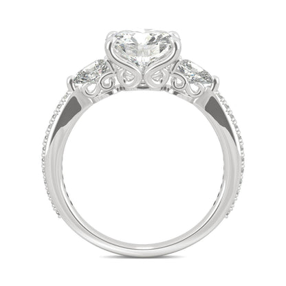 2.50 CTW DEW Round Moissanite Engagement Ring in 14K White Gold