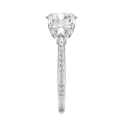 2.50 CTW DEW Round Moissanite Engagement Ring in 14K White Gold