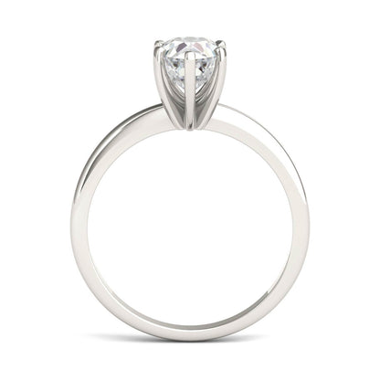 1.50 CTW DEW Pear Moissanite Engagement Ring in 14K White Gold