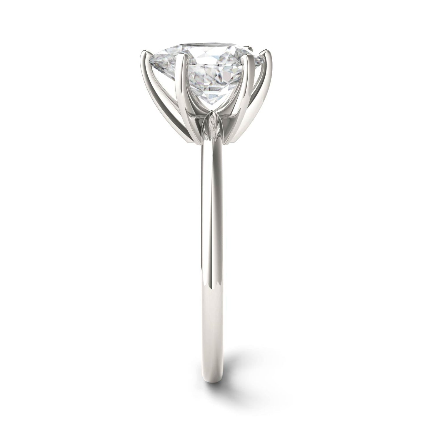 1.50 CTW DEW Pear Moissanite Engagement Ring in 14K White Gold