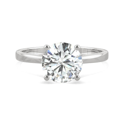 1.90 CTW DEW Round Moissanite Solitaire Engagement Ring in 14K White Gold