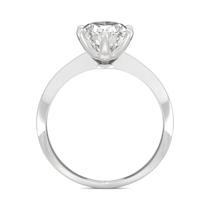 2.10 CTW DEW Oval Moissanite Six-Prong Solitaire Engagement Ring in 14K White Gold