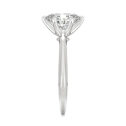 2.10 CTW DEW Oval Moissanite Six-Prong Solitaire Engagement Ring in 14K White Gold