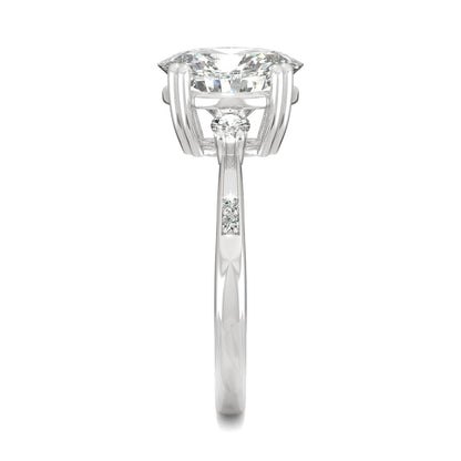 3.14 CTW DEW Oval Moissanite Seven-Stone Ring in 14K White Gold