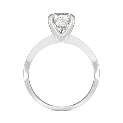 2.10 CTW DEW Oval Moissanite Solitaire Engagement Ring in 14K White Gold