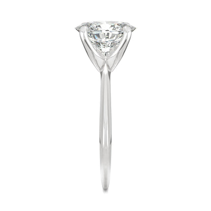 2.10 CTW DEW Oval Moissanite Solitaire Engagement Ring in 14K White Gold