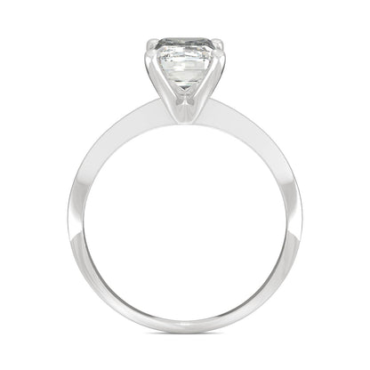 2.52 CTW DEW Emerald Moissanite Solitaire Engagement Ring in 14K White Gold