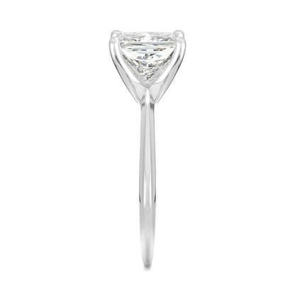 1.92 CTW DEW Princess Moissanite Solitaire Engagement Ring in 14K White Gold