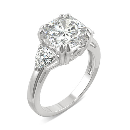 5.00 CTW DEW Cushion Moissanite Engagement Ring in 14K White Gold