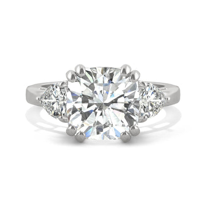 5.00 CTW DEW Cushion Moissanite Engagement Ring in 14K White Gold