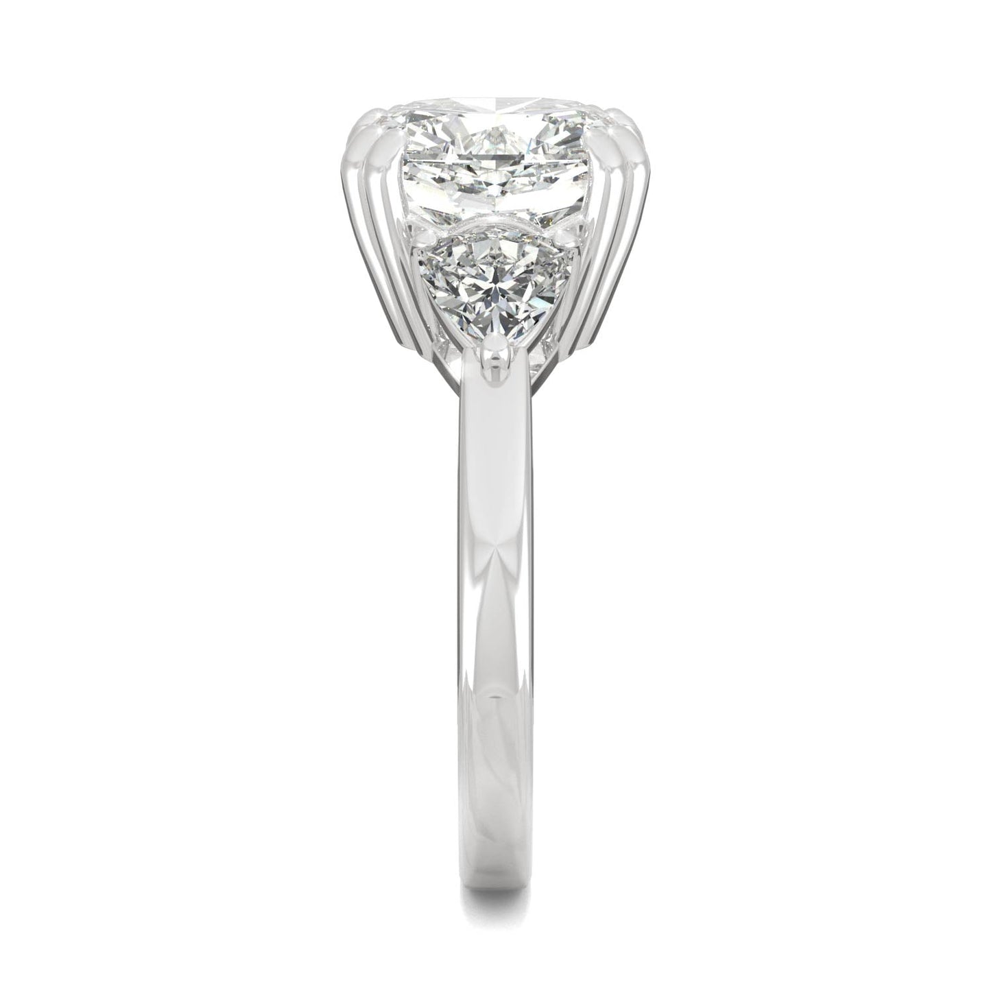 5.00 CTW DEW Cushion Moissanite Engagement Ring in 14K White Gold