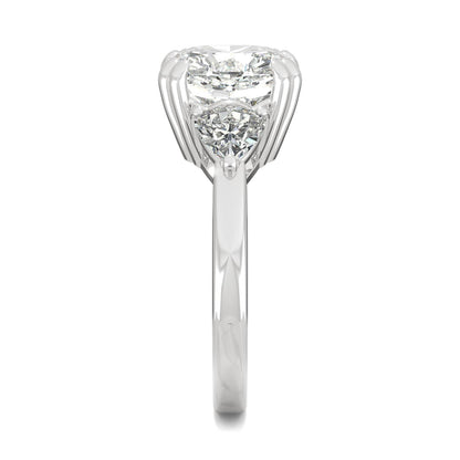 5.00 CTW DEW Cushion Moissanite Engagement Ring in 14K White Gold