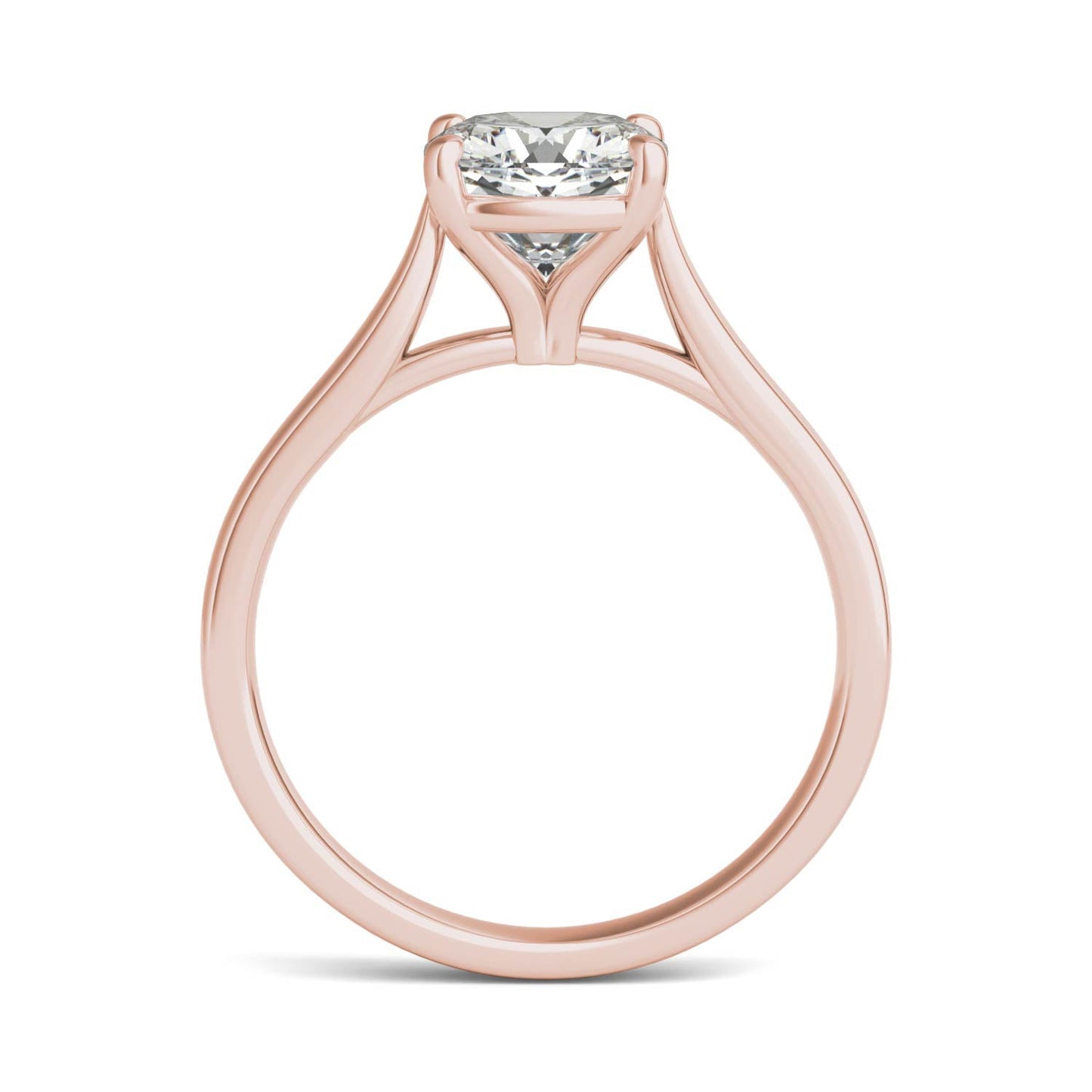 2.00 CTW DEW Cushion Moissanite Solitaire Engagement Ring in 14K Rose Gold
