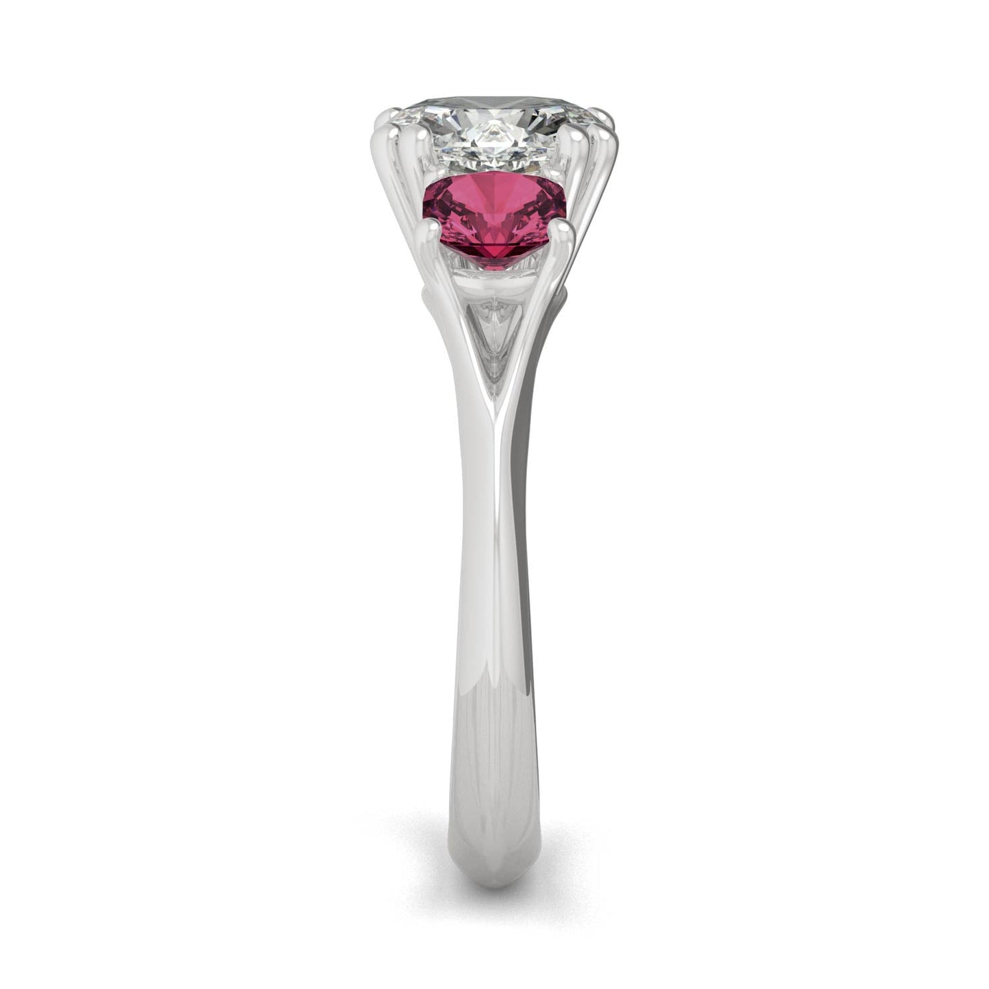 3.40 CTW DEW Cushion Moissanite Engagement Ring in 14K White Gold