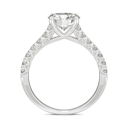 1.92 CTW DEW Round Moissanite Engagement Ring in 14K White Gold