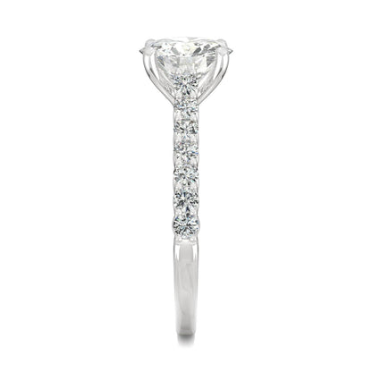 1.92 CTW DEW Round Moissanite Engagement Ring in 14K White Gold