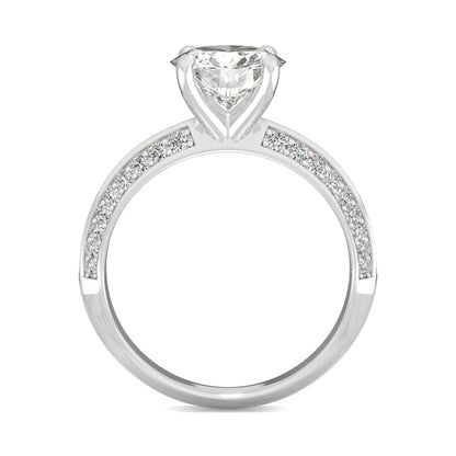 2.26 CTW DEW Round Moissanite Engagement Ring in 14K White Gold