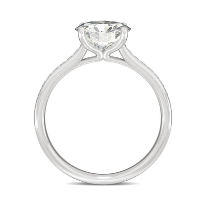 2.08 CTW DEW Round Moissanite Engagement Ring in 14K White Gold