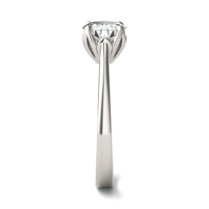 1 CTW DEW Round Moissanite Solitaire Engagement Ring in 14K White Gold