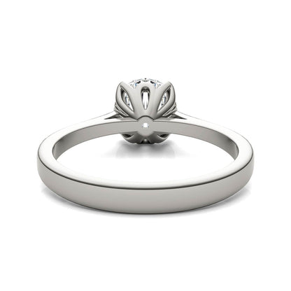 1 CTW DEW Round Moissanite Solitaire Engagement Ring in 14K White Gold