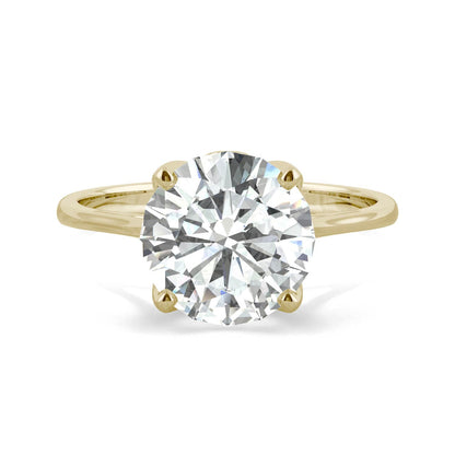 2.70 CTW DEW Round Moissanite Solitaire Engagement Ring in 14K Yellow Gold