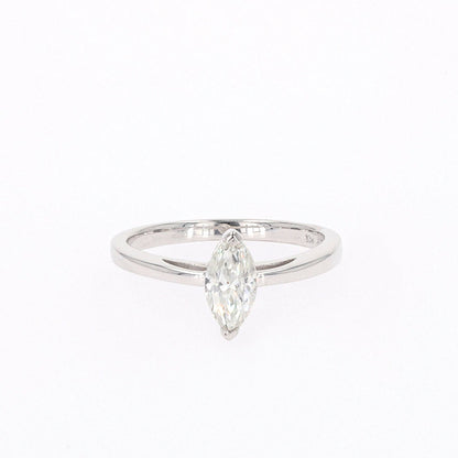 0.70 CTW DEW Marquise Moissanite Solitaire Ring in Sterling Silver