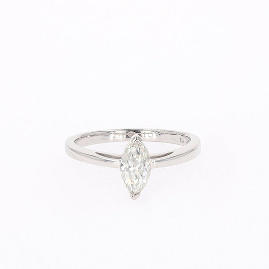 0.70 CTW DEW Marquise Moissanite Solitaire Ring in Sterling Silver