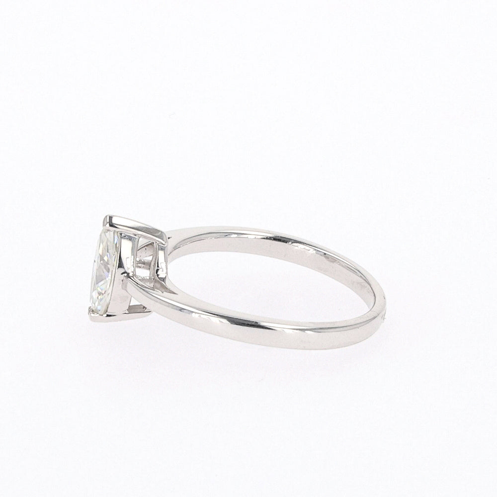0.70 CTW DEW Marquise Moissanite Solitaire Ring in Sterling Silver