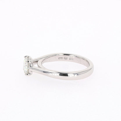 1.00 CTW DEW Round Moissanite Four-Prong Solitaire Engagement Ring in Sterling Silver