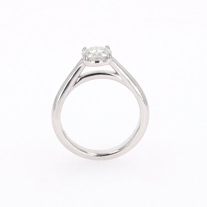 1.00 CTW DEW Round Moissanite Four-Prong Solitaire Engagement Ring in Sterling Silver