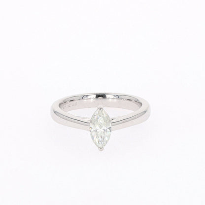 0.70 CTW DEW Marquise Moissanite Two Prong Solitaire Ring in Sterling Silver