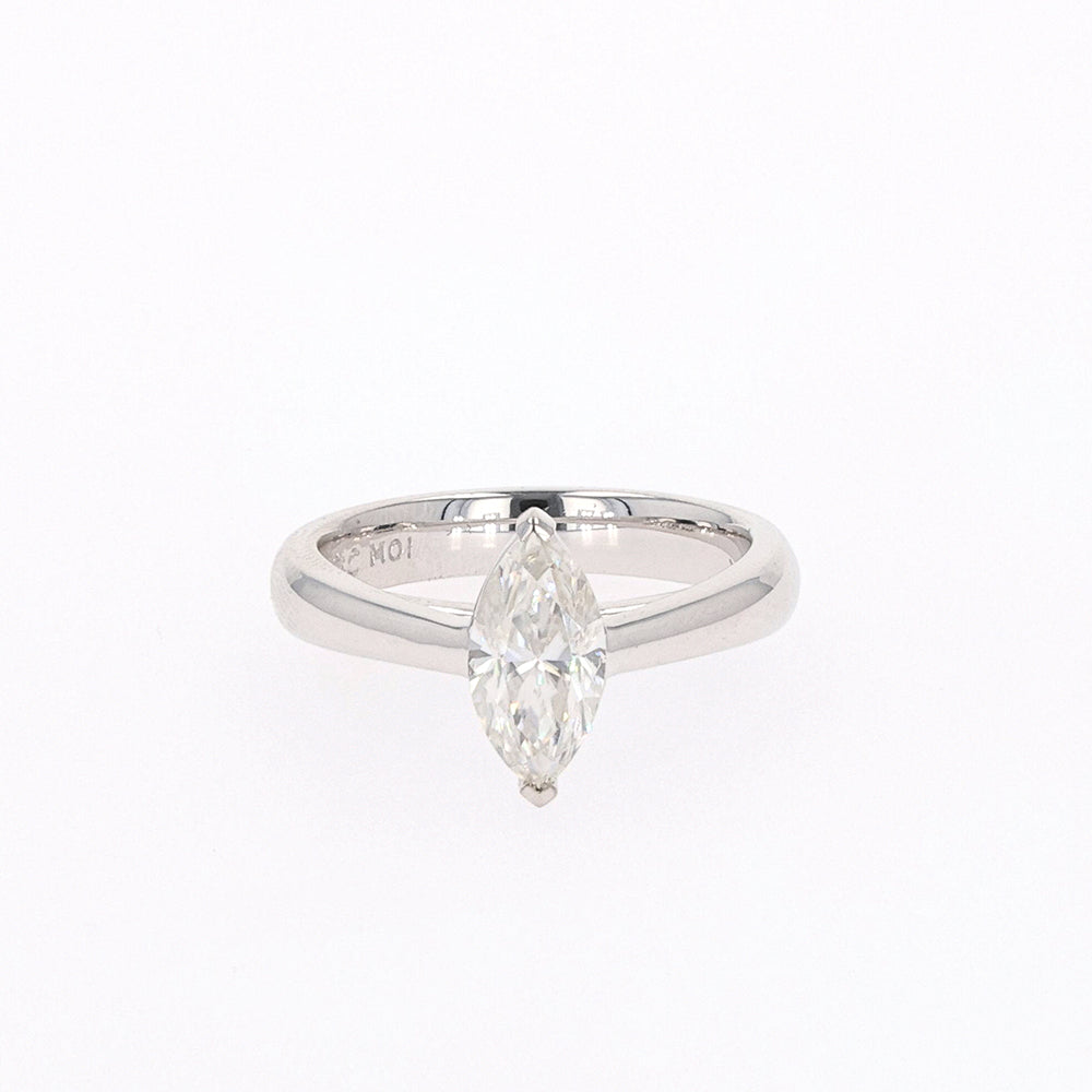 1.40 CTW DEW Marquise Moissanite Solitaire Ring in Sterling Silver