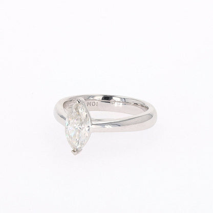 1.40 CTW DEW Marquise Moissanite Solitaire Ring in Sterling Silver