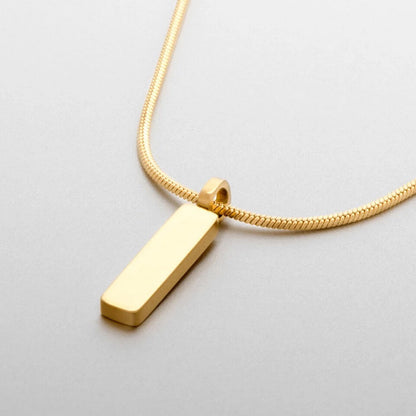 Square Chain Pendant Necklace Men