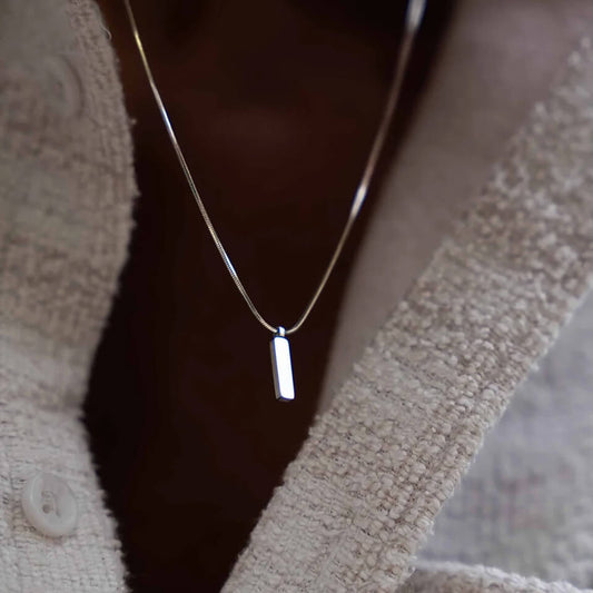 Square Chain Pendant Necklace Men