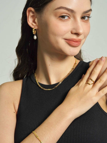 Beaded Chain Layered Necklace