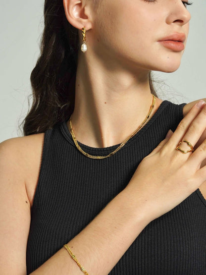 Beaded Chain Layered Necklace